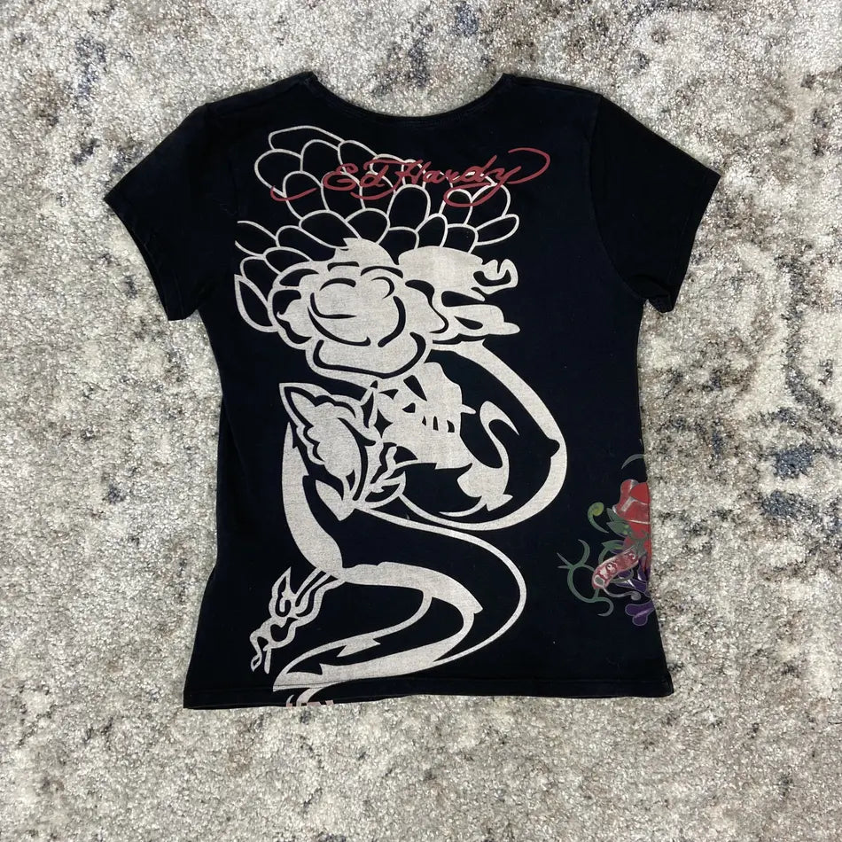 ED HARDY "LOVE LIFE!" TOP TEE 2000s