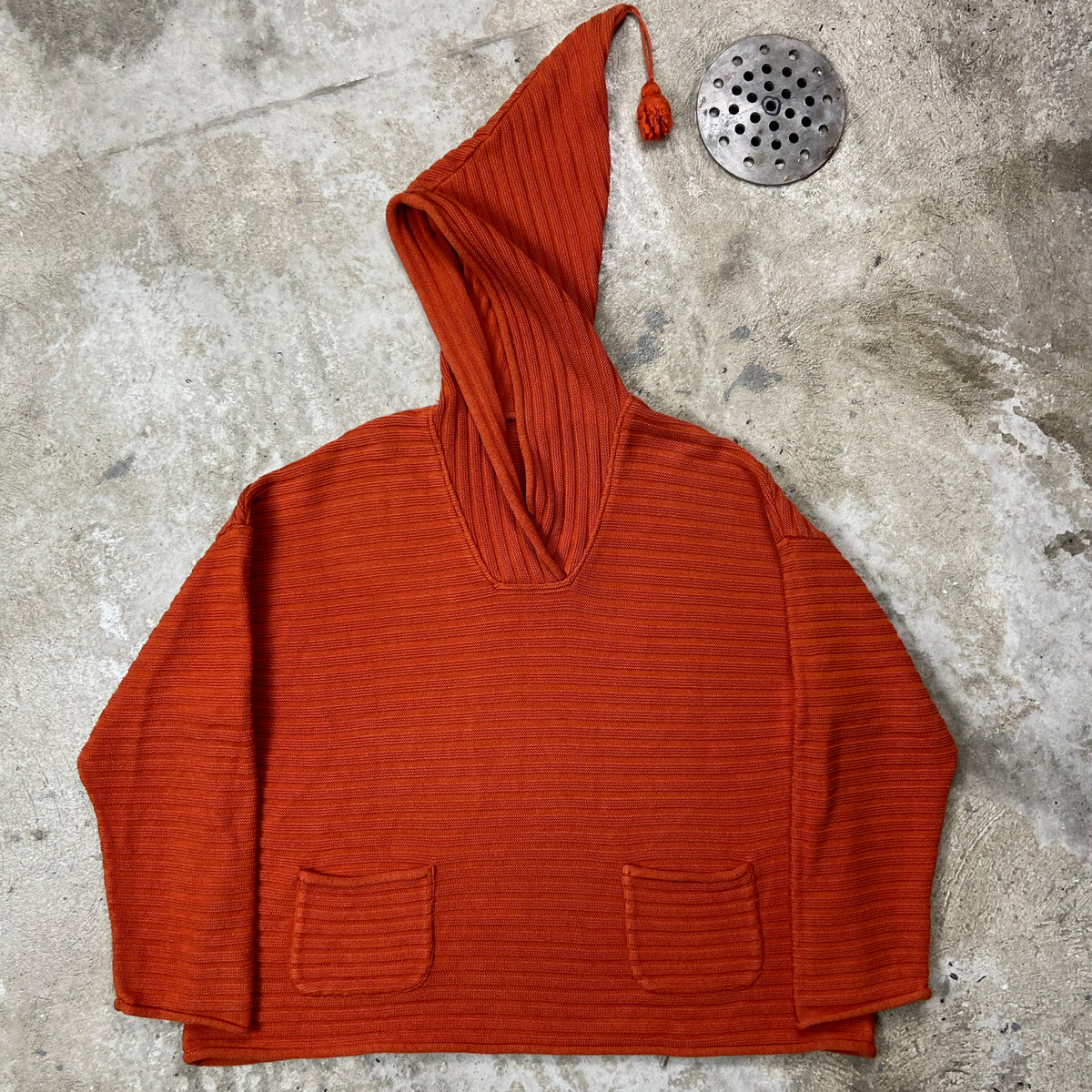 1980s FRIDA ITALIAN RASTA PONCHO KNITTED SWEATER HOODIE
