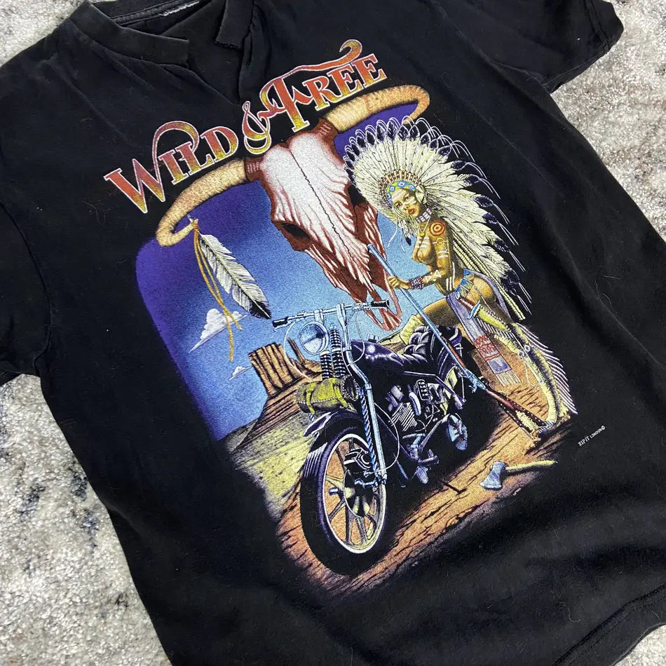 1980s "WILD & FREE" FADED TEE