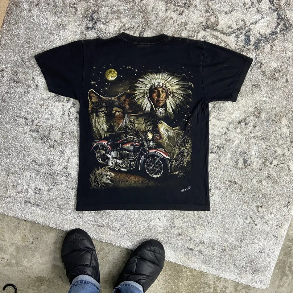 1990s WILD INDIAN NATIVE FADED TEE