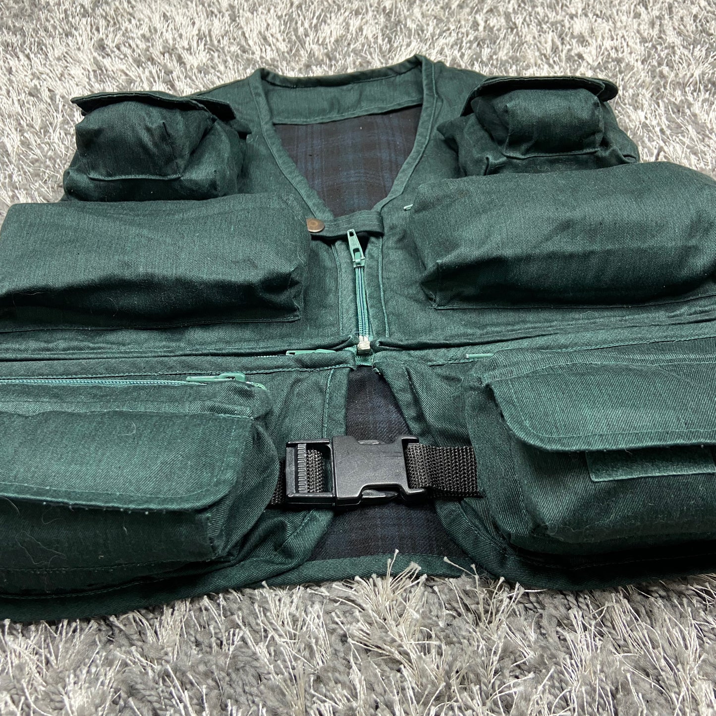 TROPICAL GREEN MULTIPOCKET UTILITY BONDAGE VEST 1990s