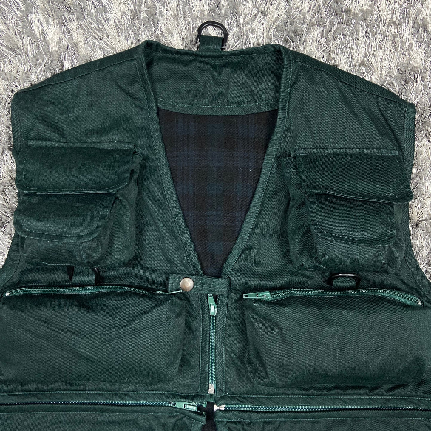 TROPICAL GREEN MULTIPOCKET UTILITY BONDAGE VEST 1990s