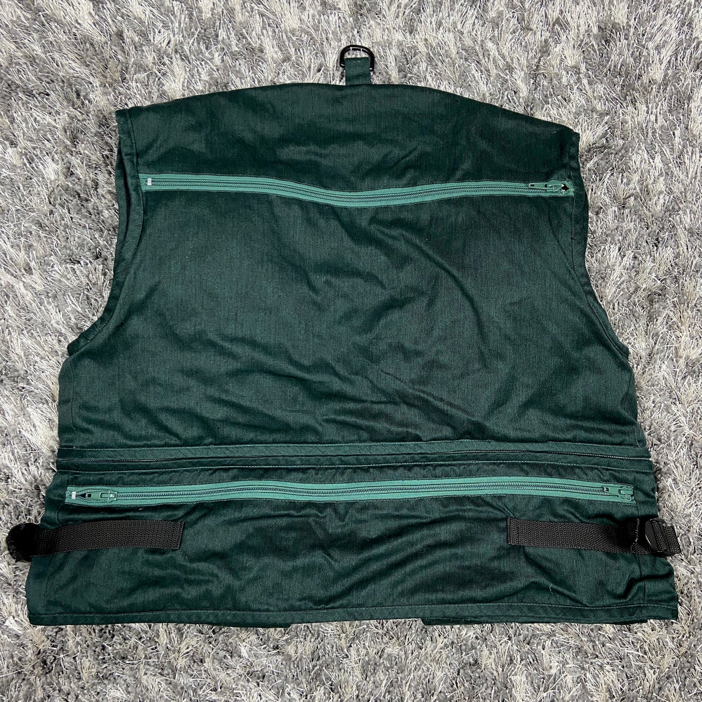 TROPICAL GREEN MULTIPOCKET UTILITY BONDAGE VEST 1990s