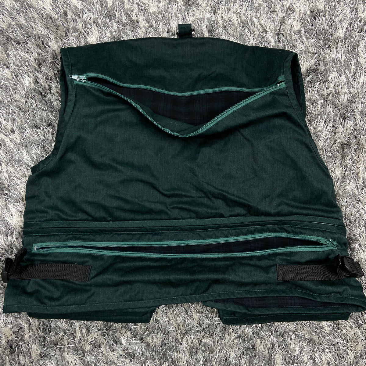 TROPICAL GREEN MULTIPOCKET UTILITY BONDAGE VEST 1990s