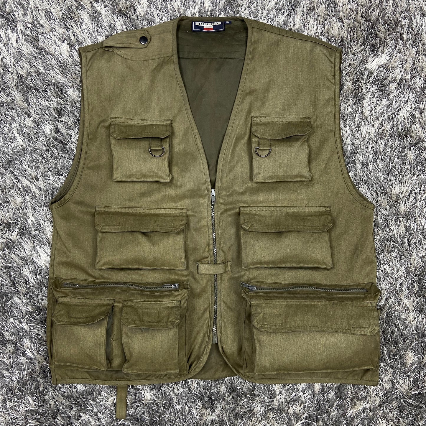 MARSH KHAKI MULTIPOCKET UTILITY BONDAGE VEST 1990s