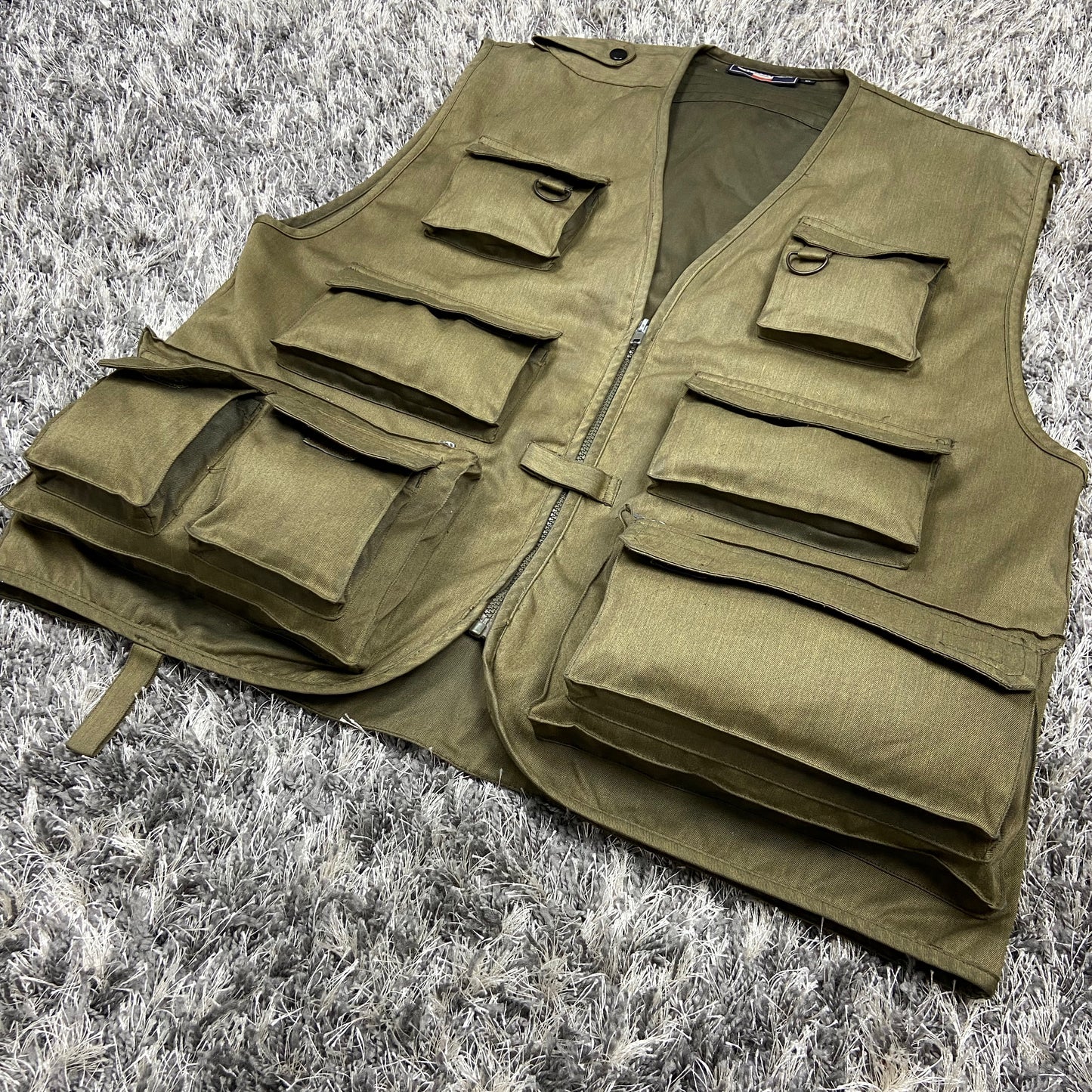 MARSH KHAKI MULTIPOCKET UTILITY BONDAGE VEST 1990s