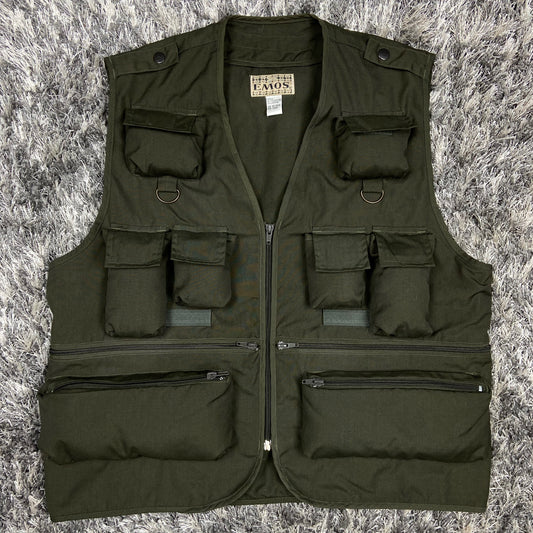 EMOS KHAKI MULTIPOCKET UTILITY BONDAGE CARGO VEST 1980s