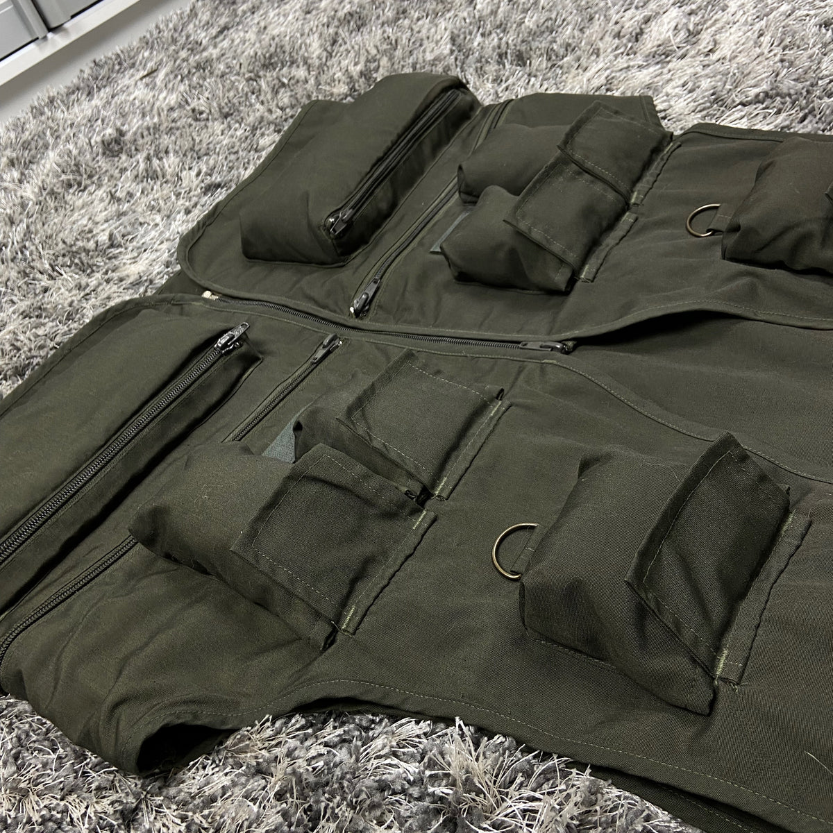 EMOS KHAKI MULTIPOCKET UTILITY BONDAGE CARGO VEST 1980s