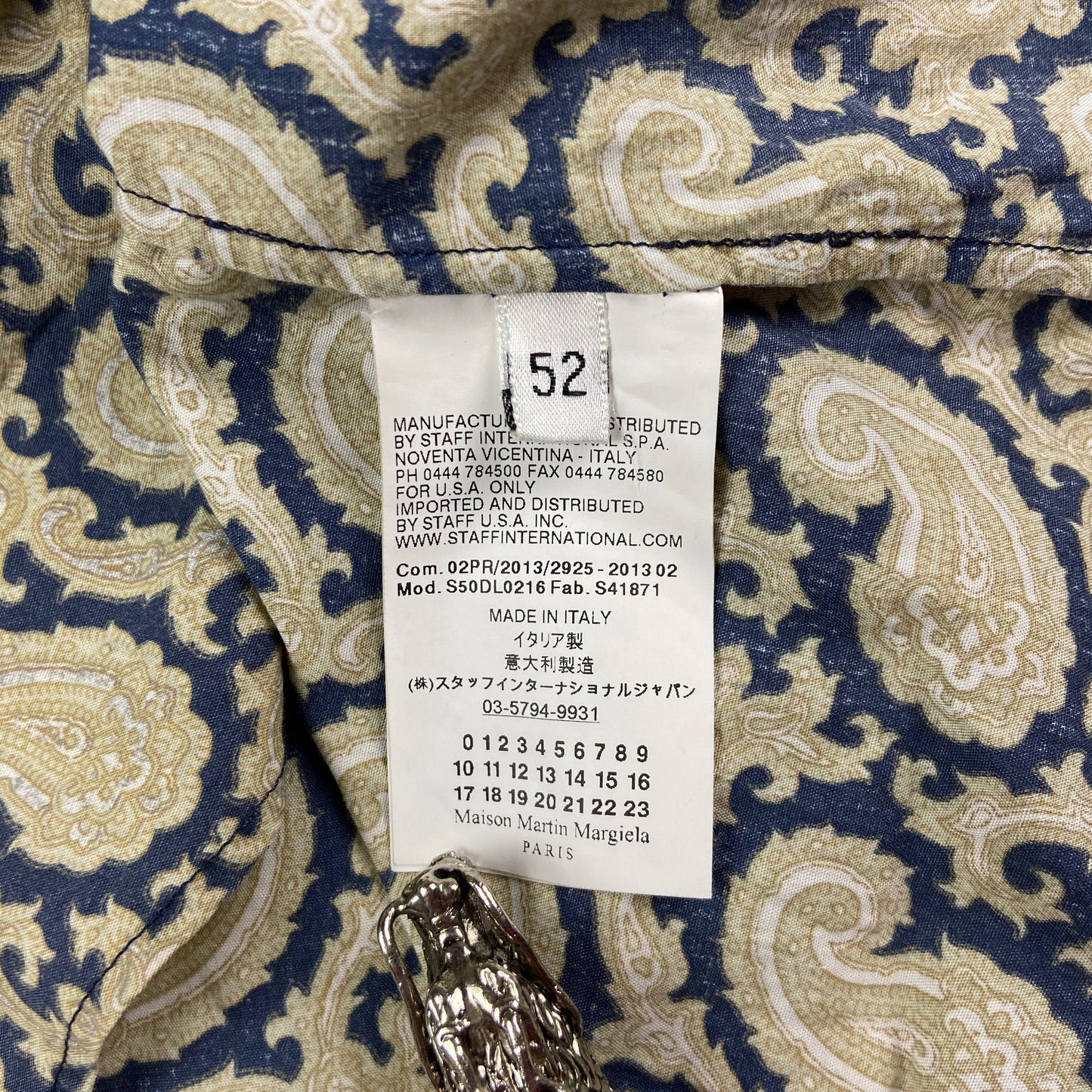 MAISON MARTIN MARGIELA REFLECTIVE BANDANA PATTERN SHIRT AW13