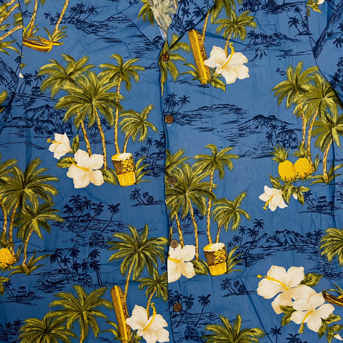 1980s FLORAL ALOHA SHIRT MADE IN HAWAII