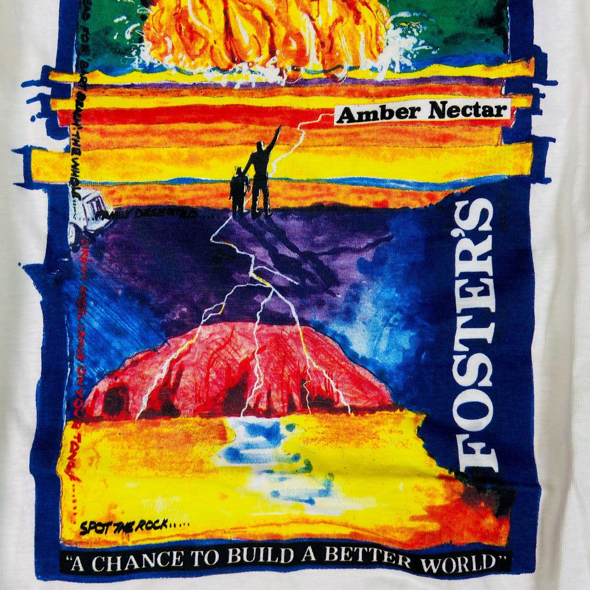 1980s "A CHANCE TO BUILD A BETTER WORLD" FOSTER'S BEER TEE