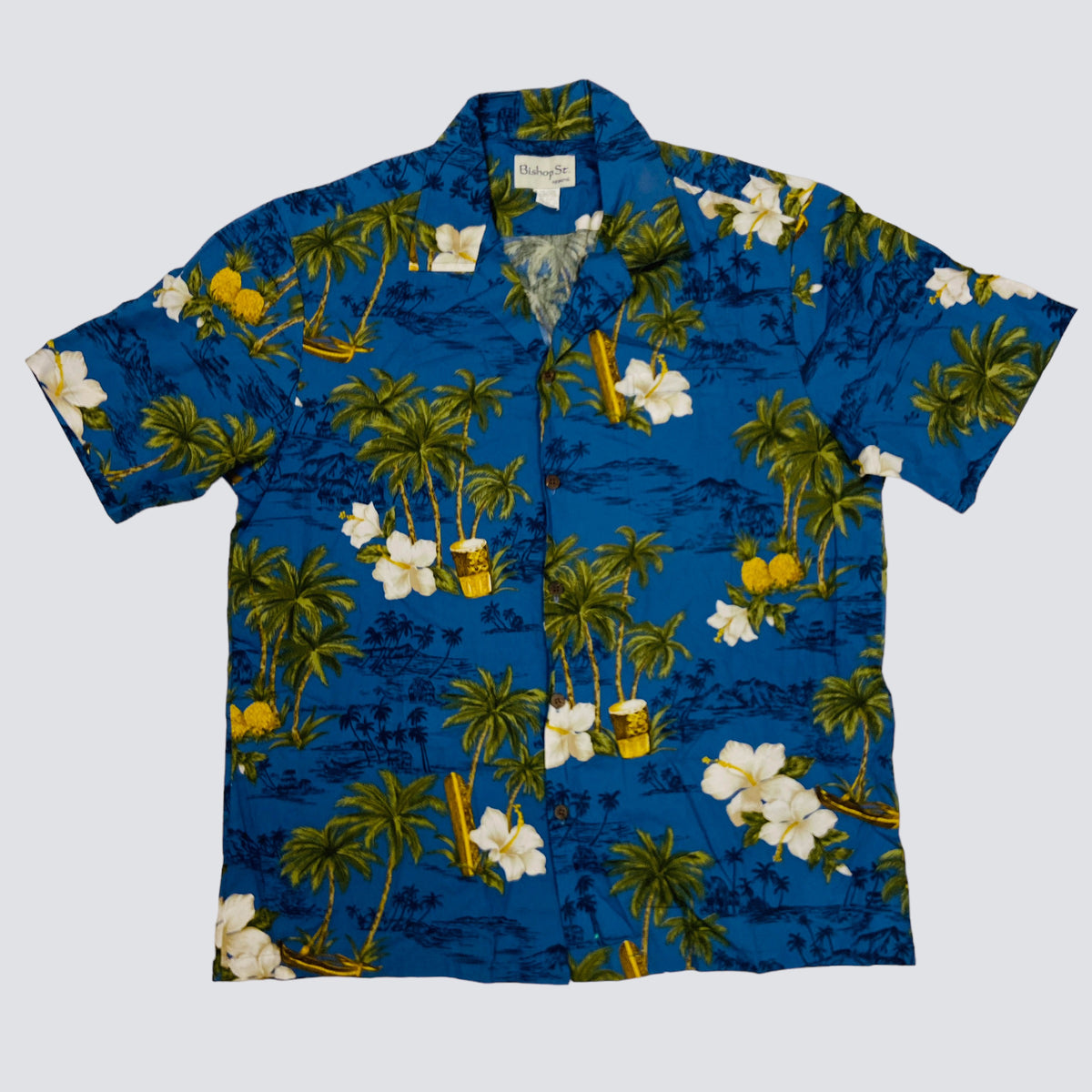 1980s FLORAL ALOHA SHIRT MADE IN HAWAII