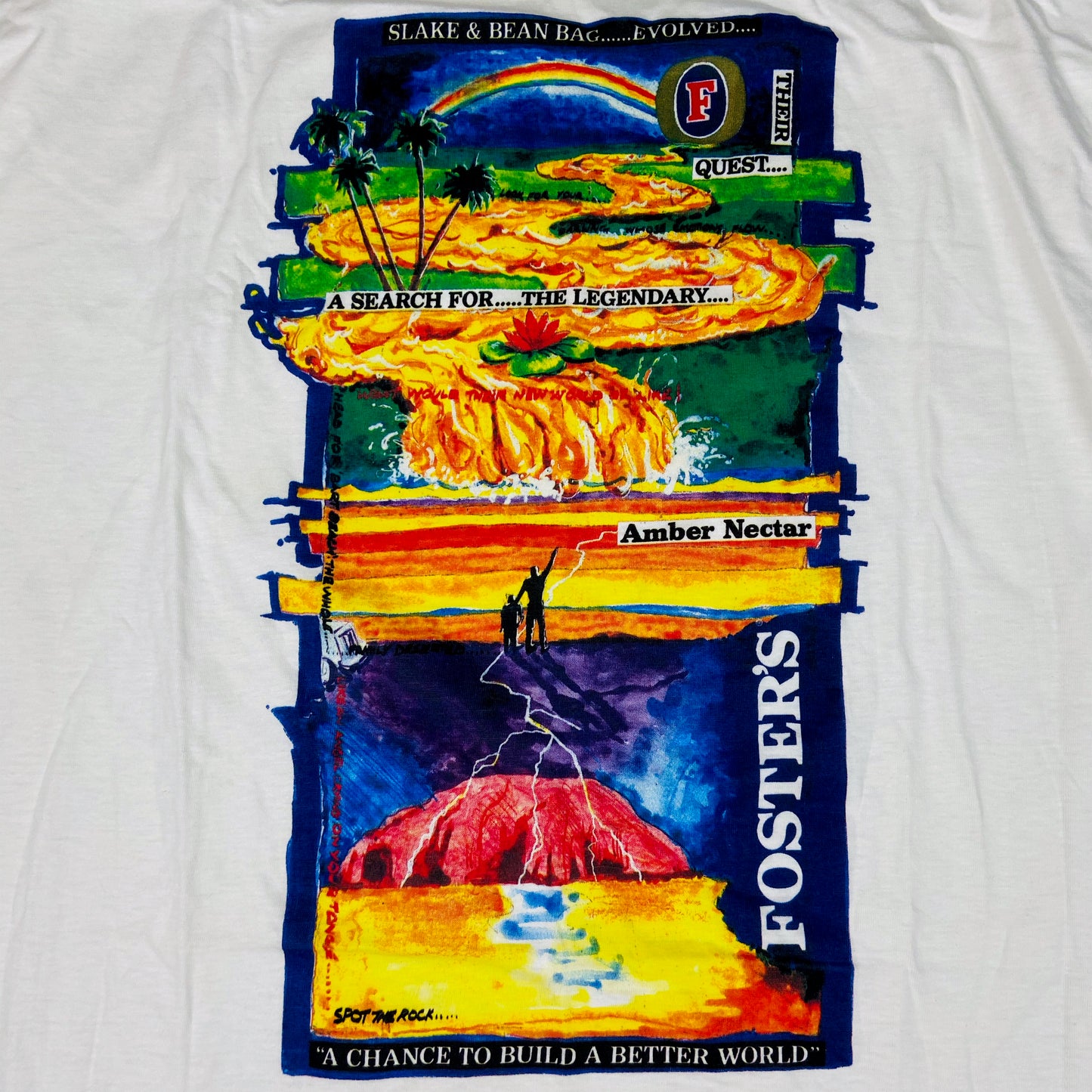 1980s "A CHANCE TO BUILD A BETTER WORLD" FOSTER'S BEER TEE