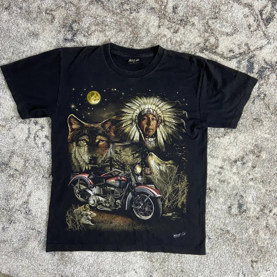 1990s WILD INDIAN NATIVE FADED TEE