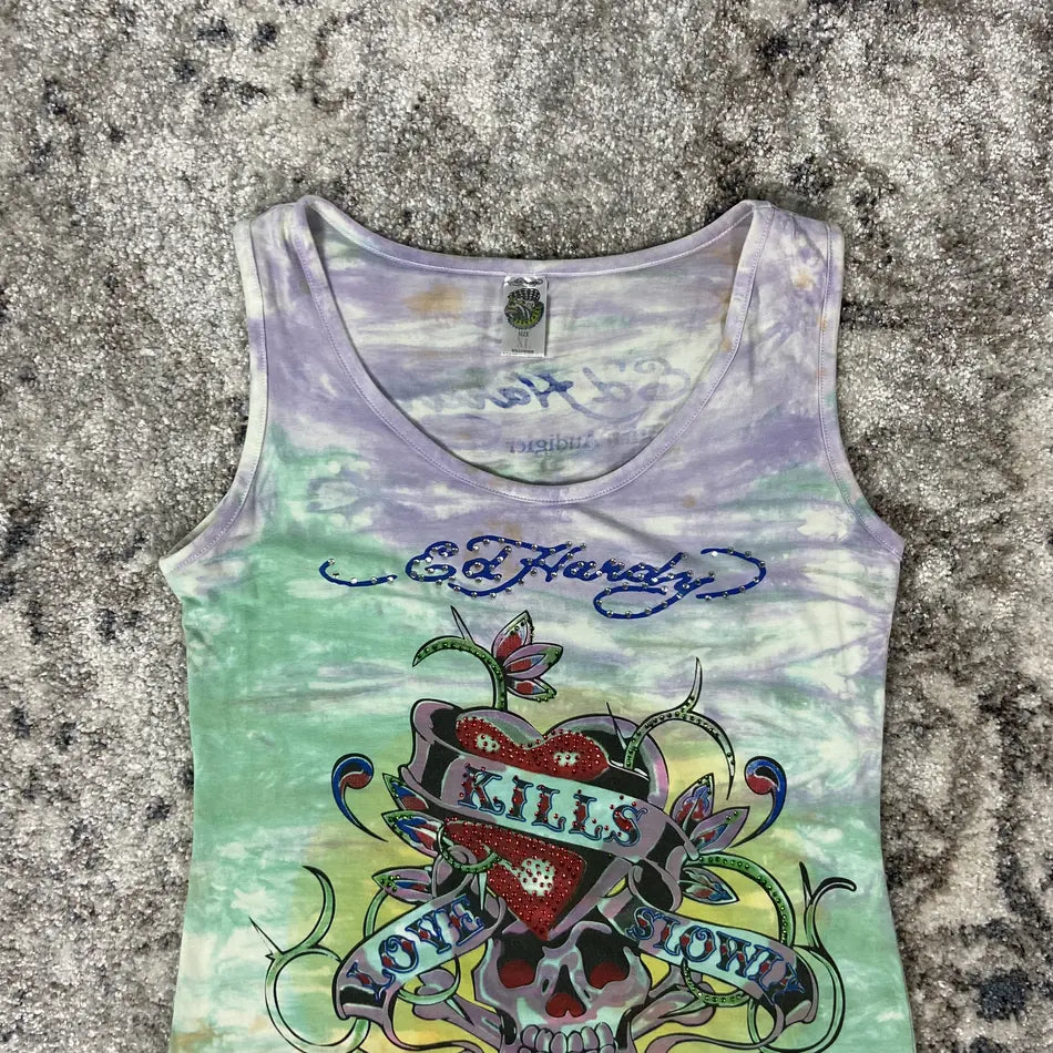ED HARDY "LOVE KILLS SLOWLY!" TOP TANK 2000s
