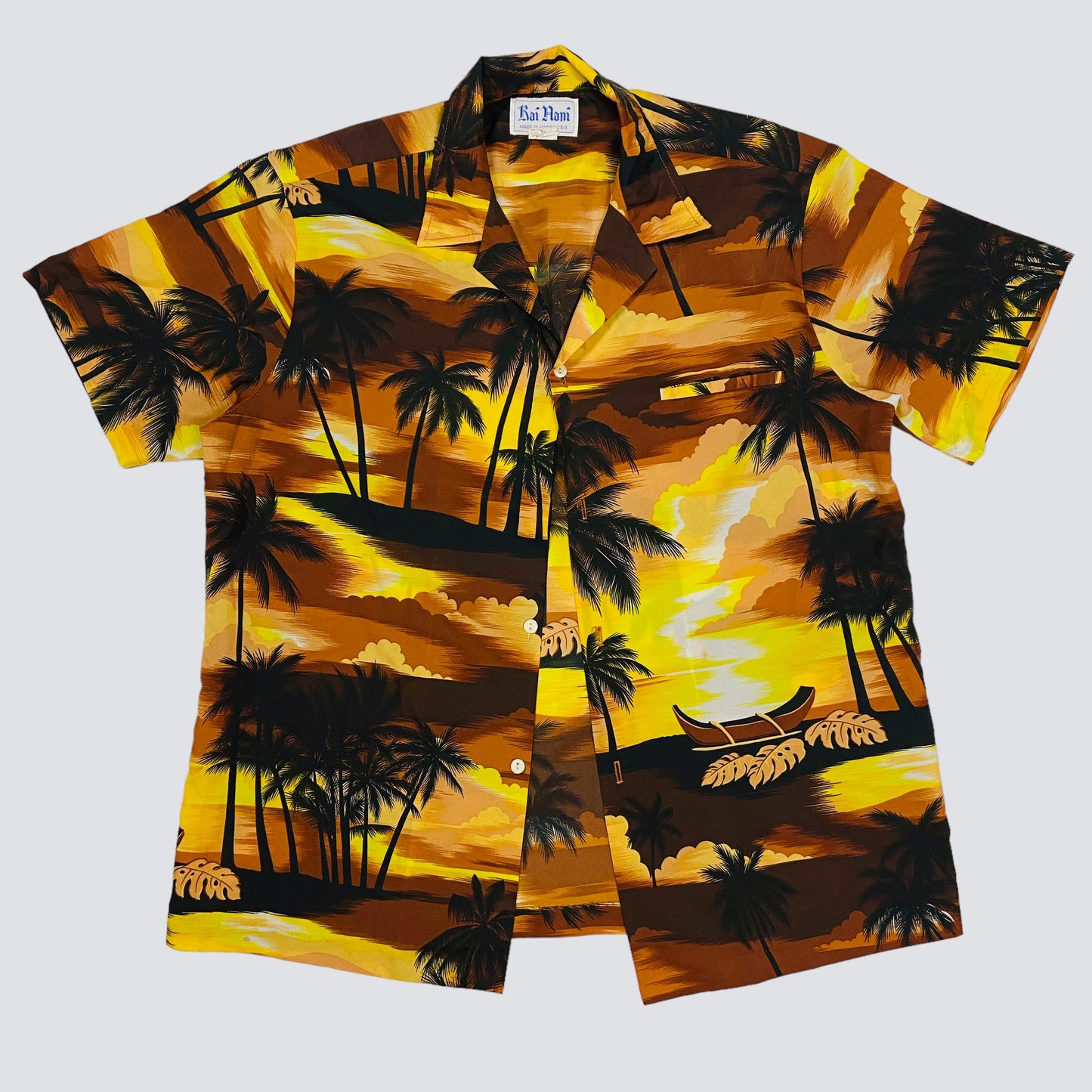 1980s SUN FLORAL ALOHA SHIRT MADE IN HAWAII