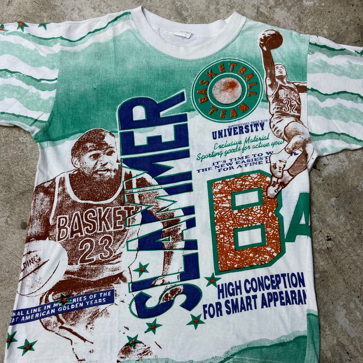 1980s BASKETBALL BEAUTIFUL OVERPRINTED TEE