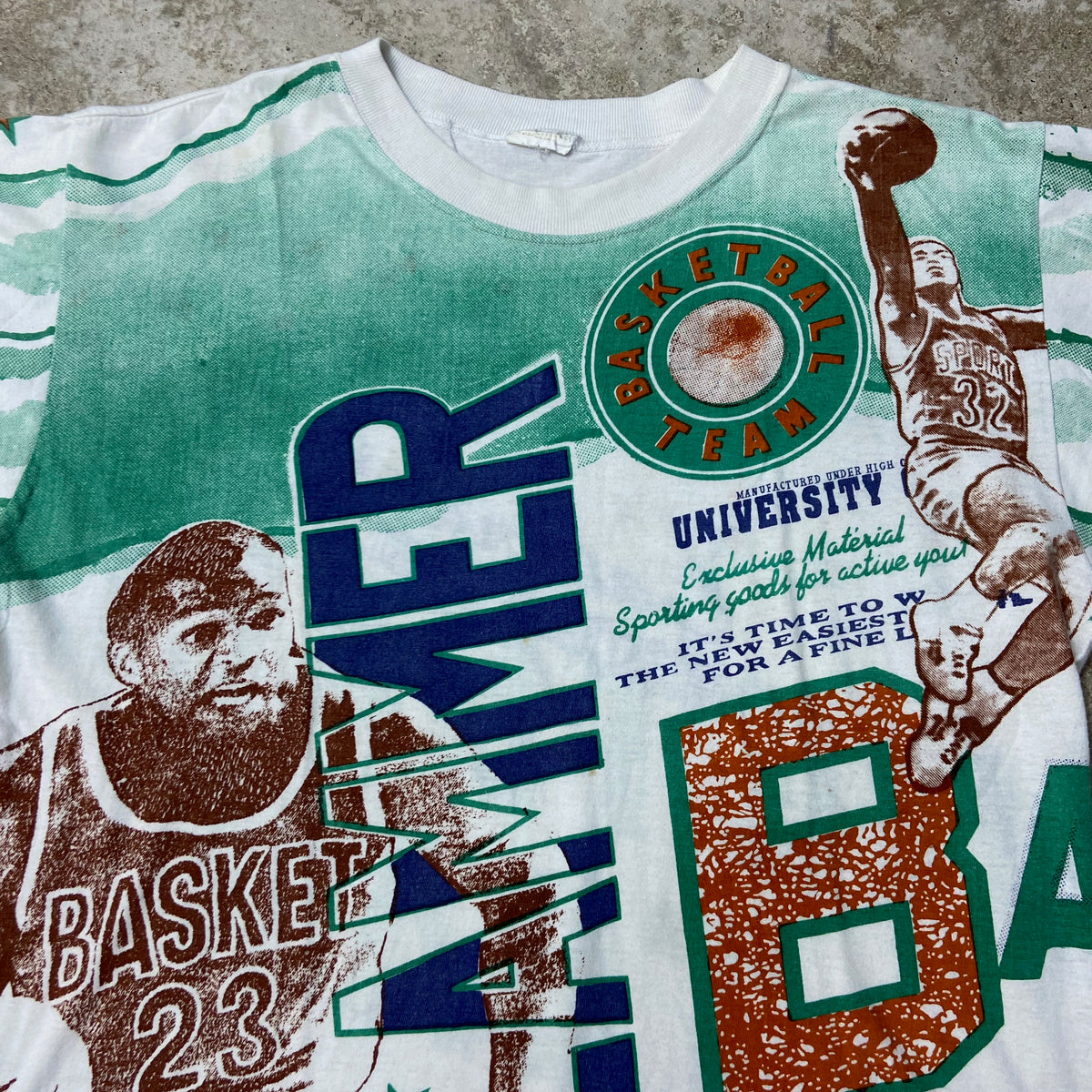1980s BASKETBALL BEAUTIFUL OVERPRINTED TEE