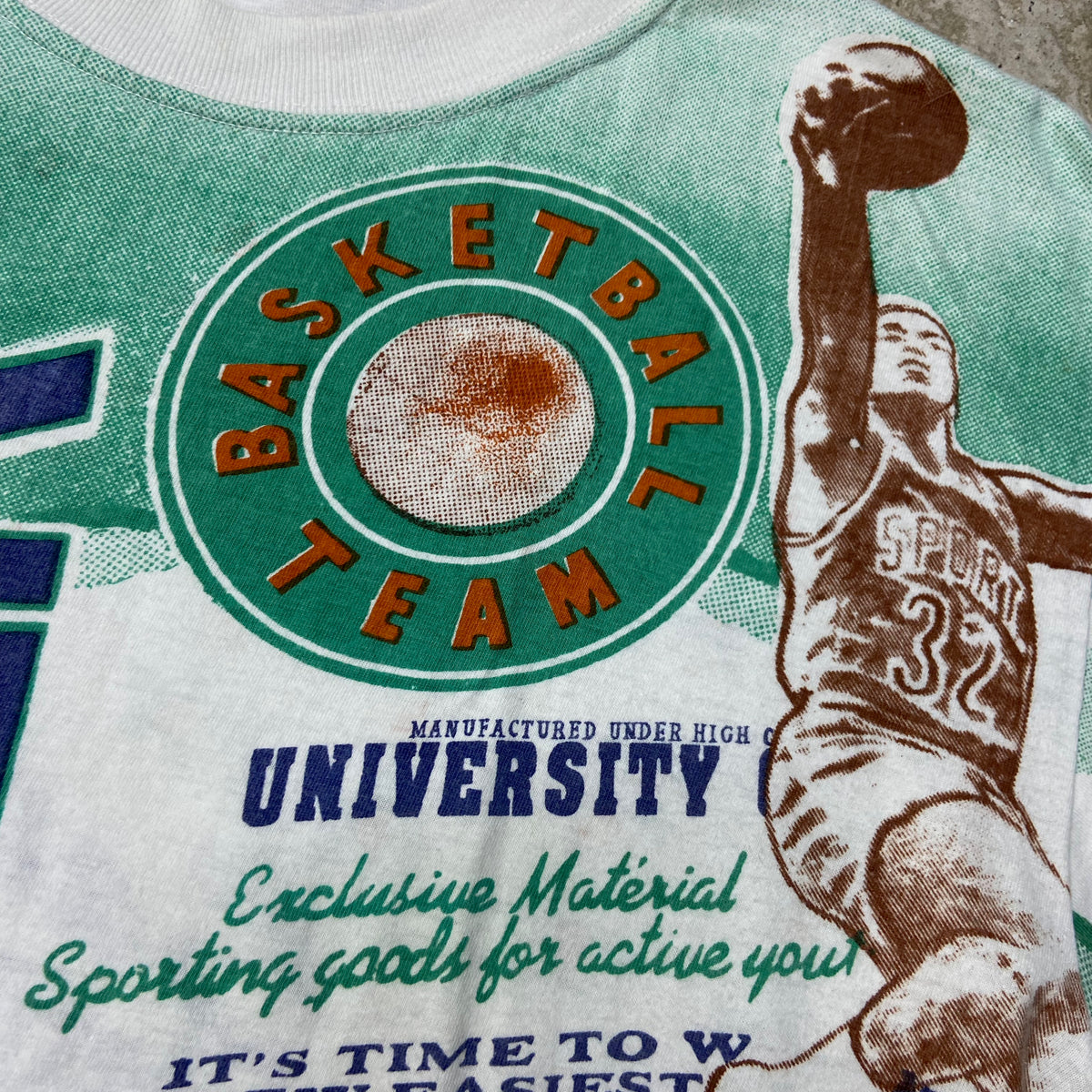 1980s BASKETBALL BEAUTIFUL OVERPRINTED TEE