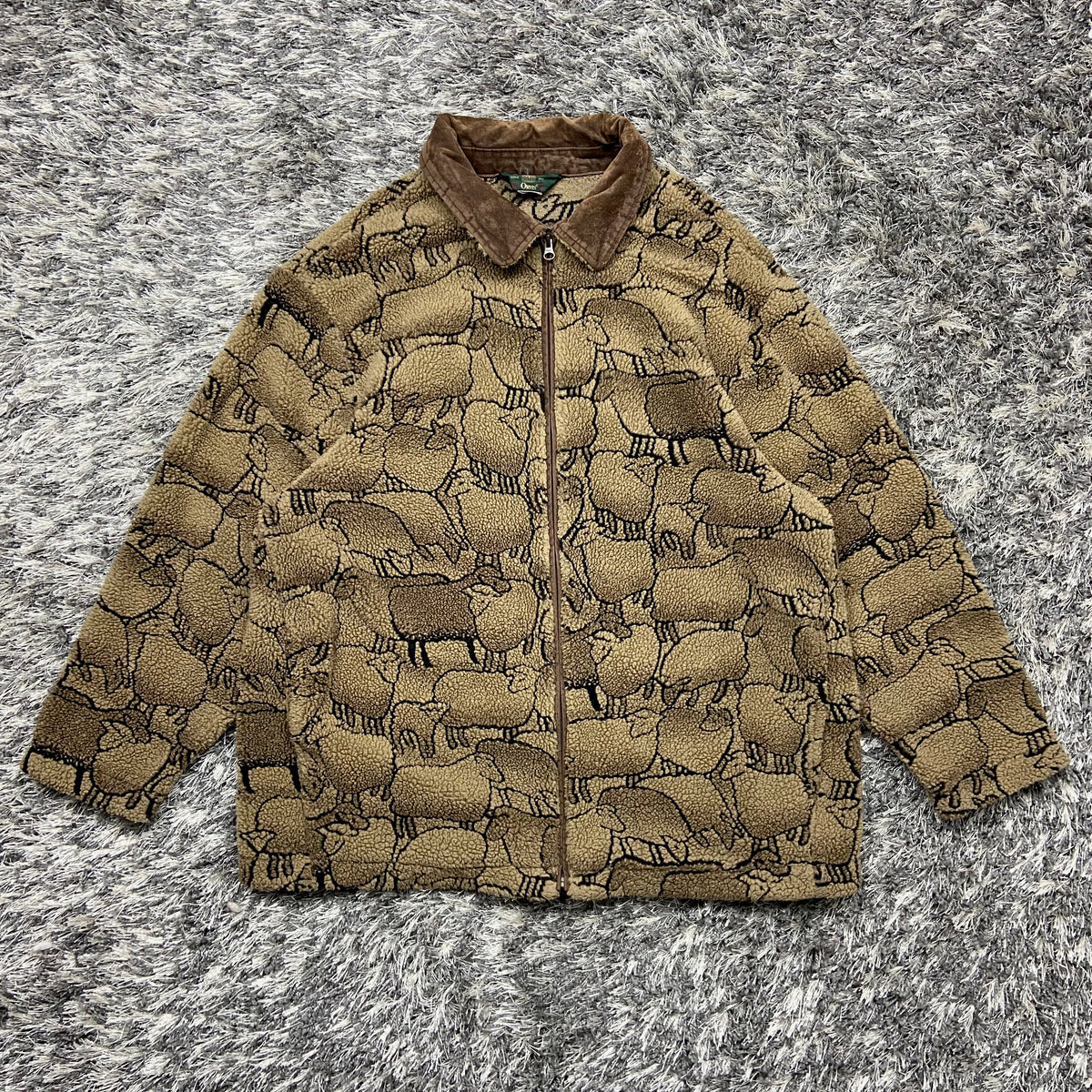 ORVIS CUTE SHEEPS KNITTED SHERPA JACKET 1990s