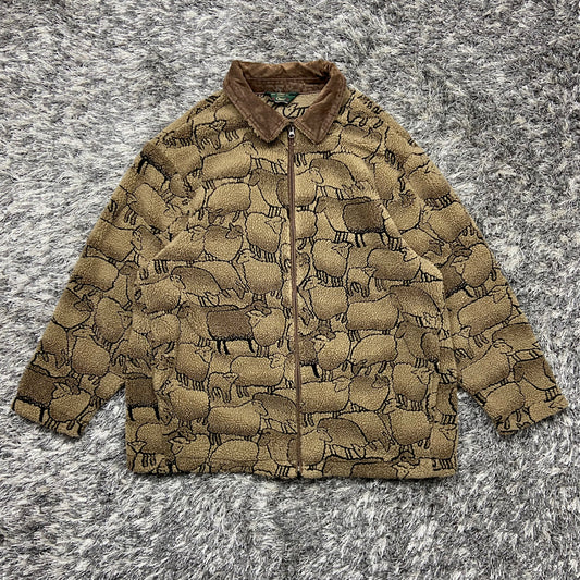 ORVIS CUTE SHEEPS KNITTED SHERPA JACKET 1990s