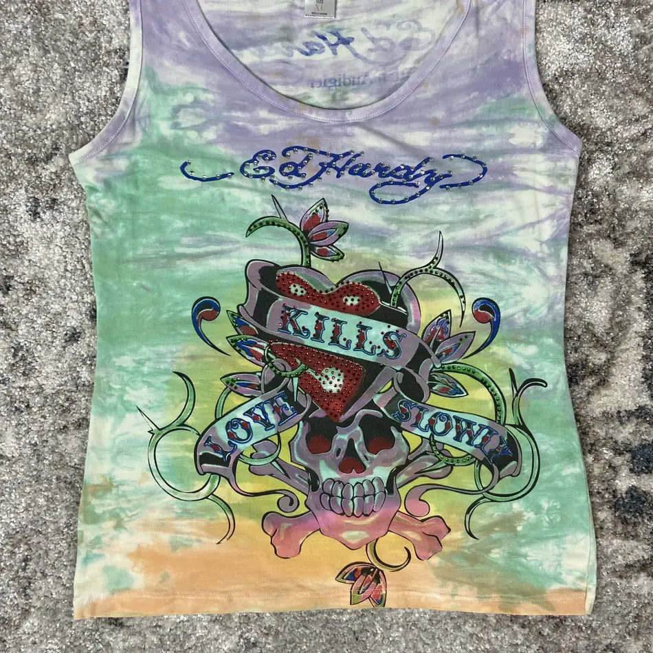 ED HARDY "LOVE KILLS SLOWLY!" TOP TANK 2000s