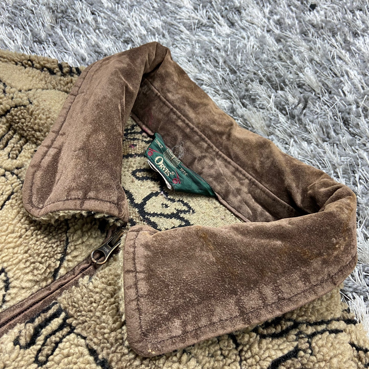ORVIS CUTE SHEEPS KNITTED SHERPA JACKET 1990s