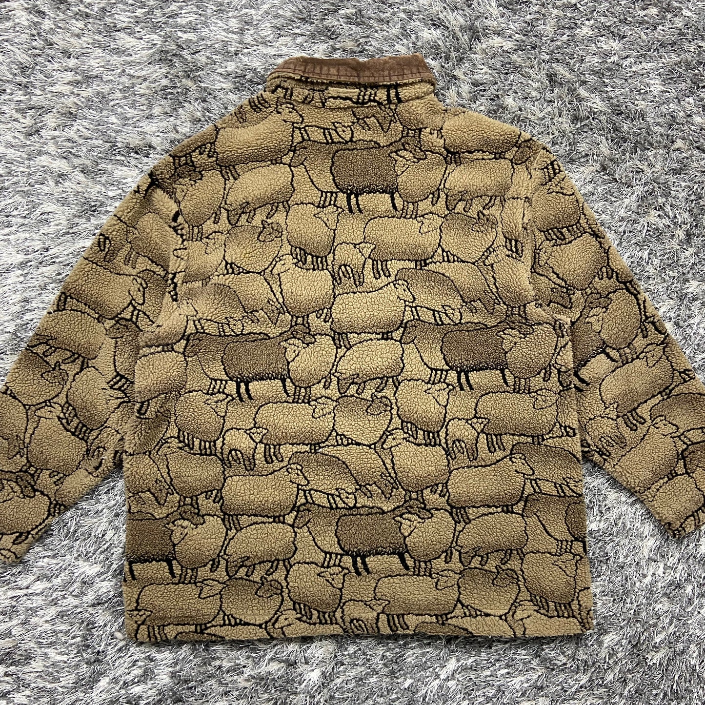 ORVIS CUTE SHEEPS KNITTED SHERPA JACKET 1990s