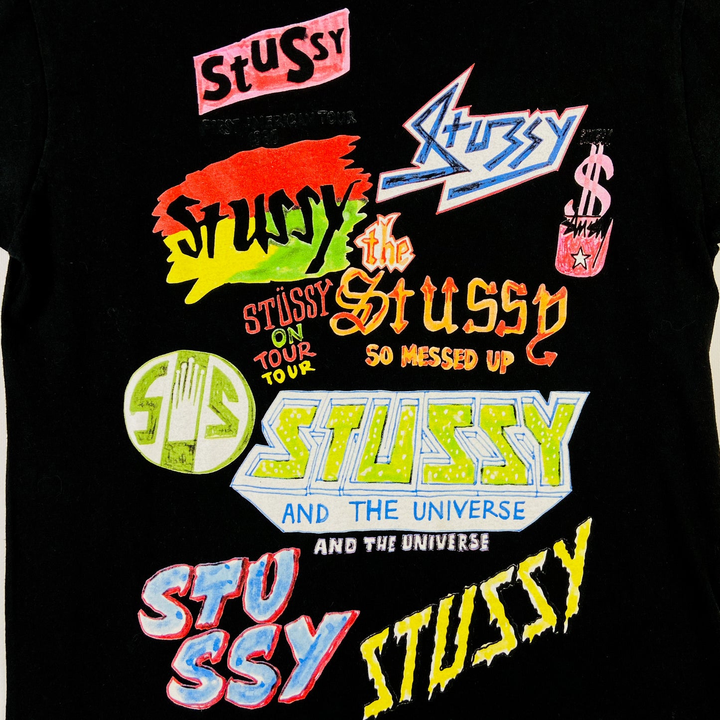 2000s STUSSY GRAFFITI OVERPRINTED TEE