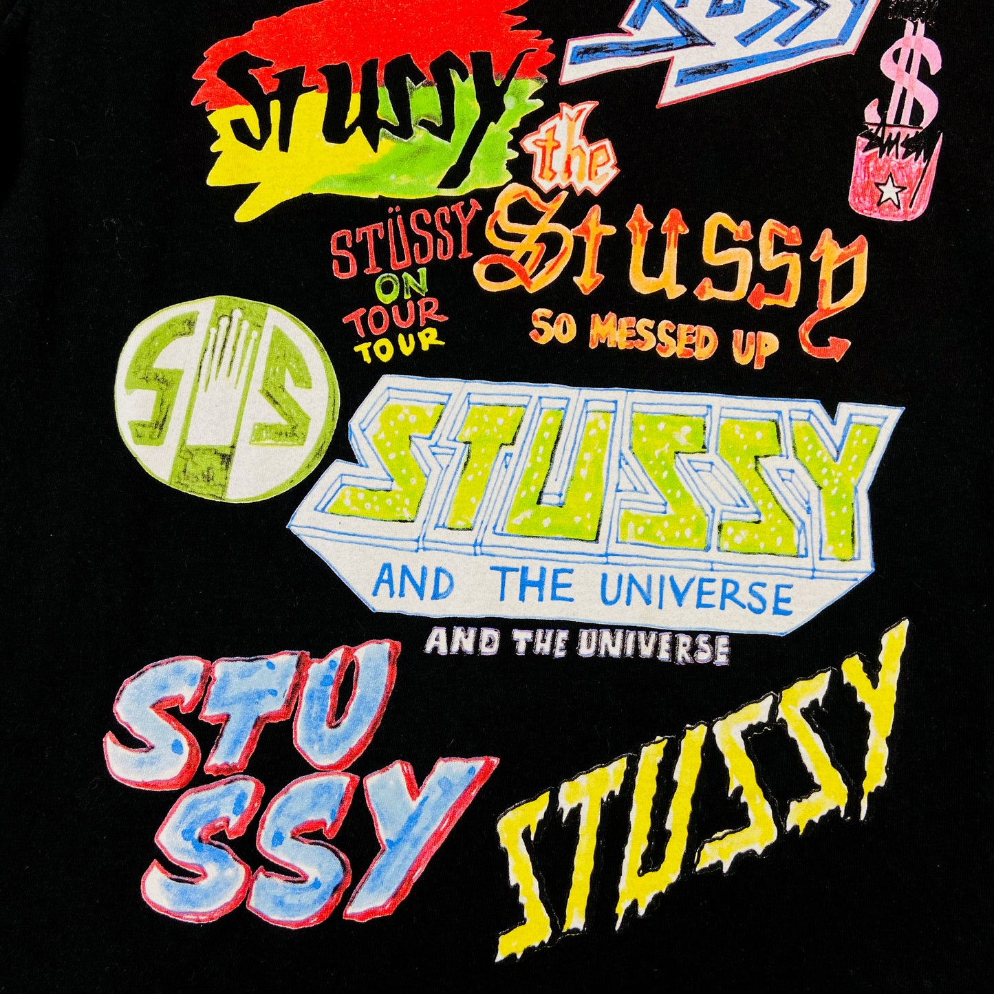 2000s STUSSY GRAFFITI OVERPRINTED TEE