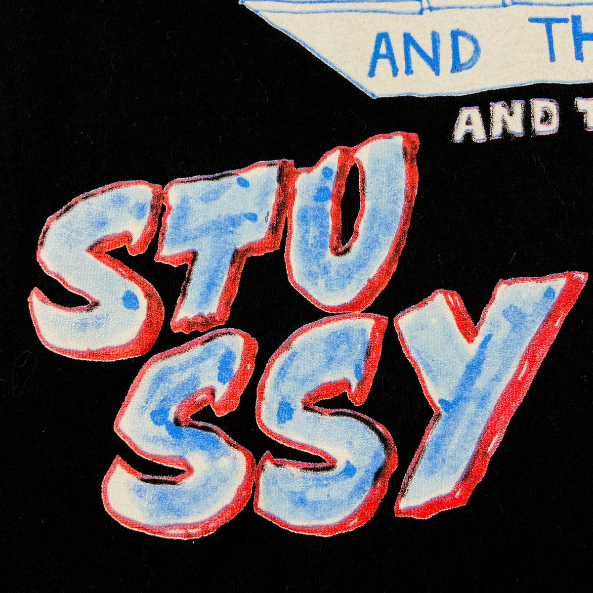 2000s STUSSY GRAFFITI OVERPRINTED TEE