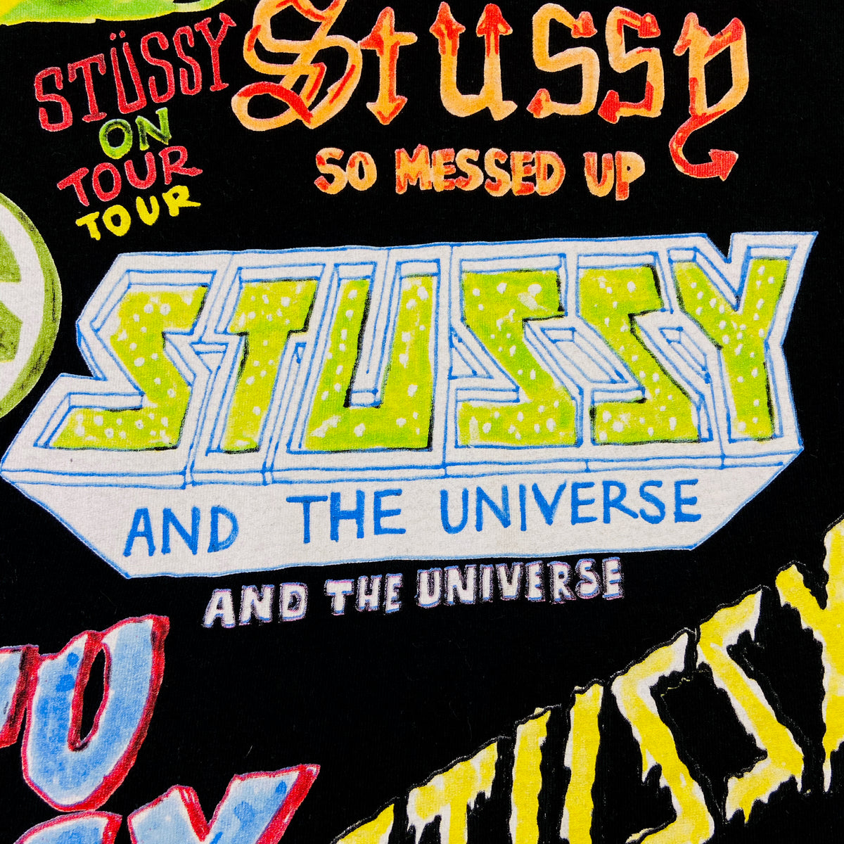 2000s STUSSY GRAFFITI OVERPRINTED TEE