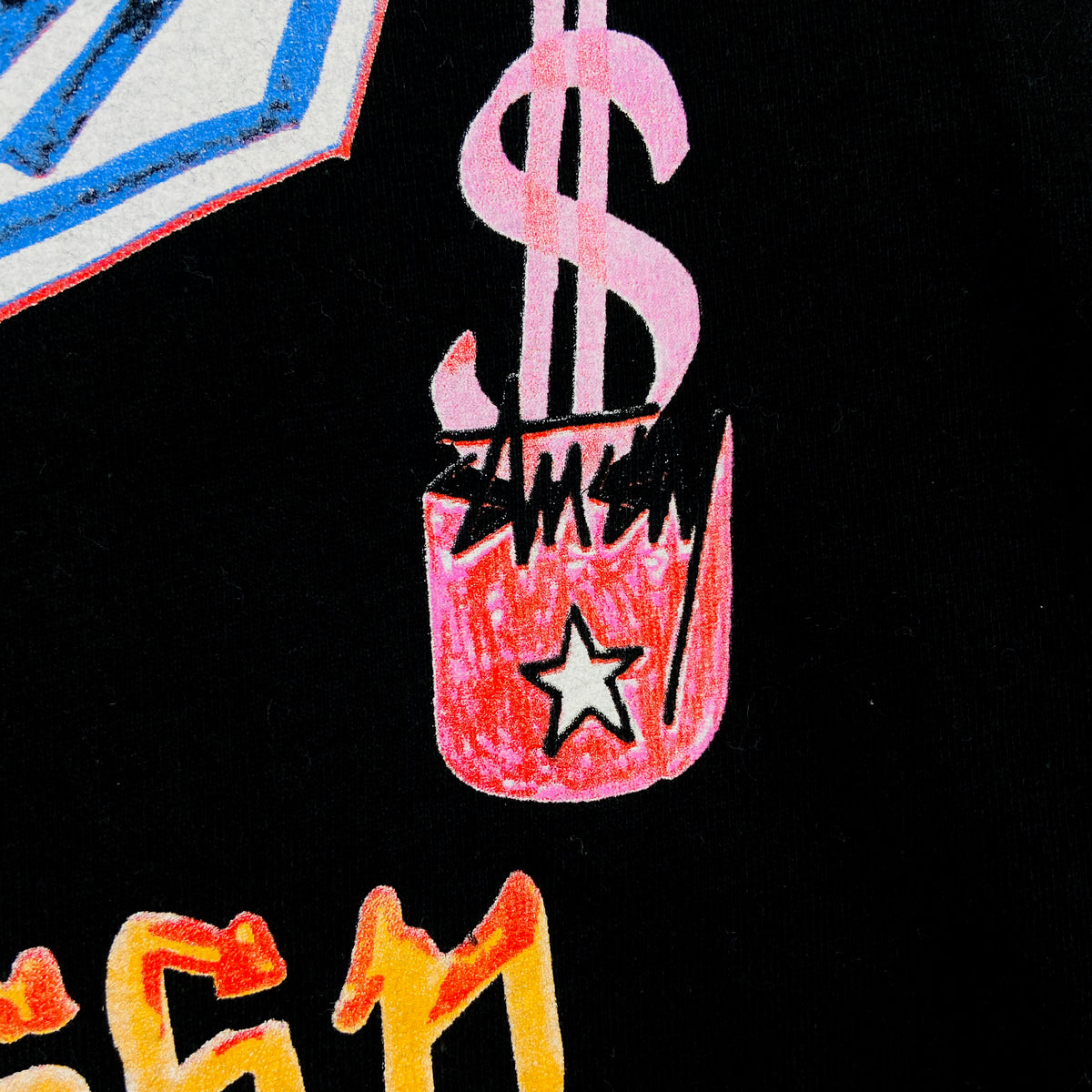 2000s STUSSY GRAFFITI OVERPRINTED TEE