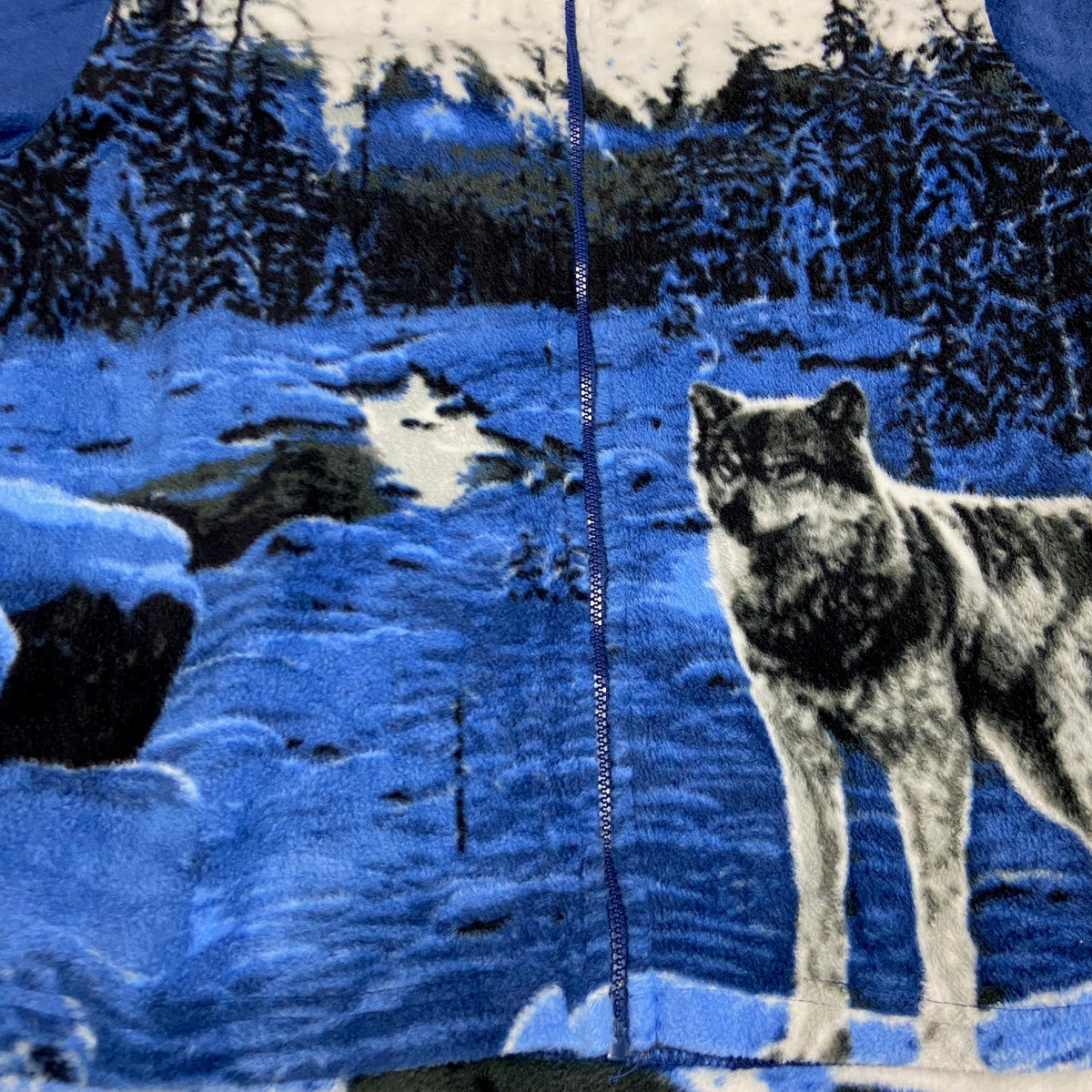 WINTER NATIVE TEDDY FLEECE SHERPA WOLF JACKET 1990s