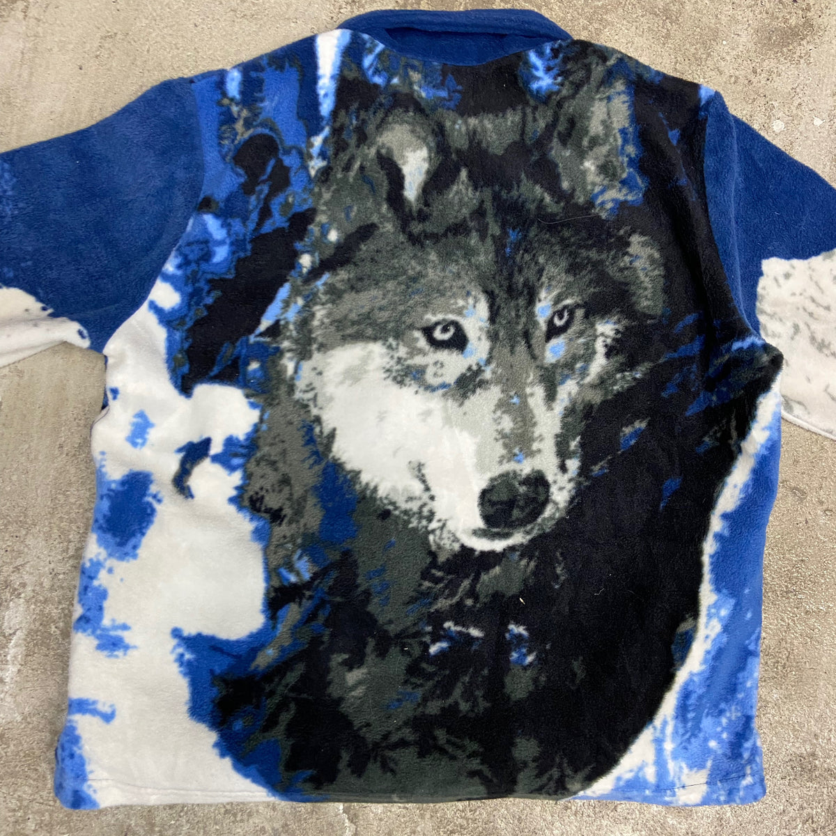 WINTER NATIVE TEDDY FLEECE SHERPA WOLF JACKET 1990s