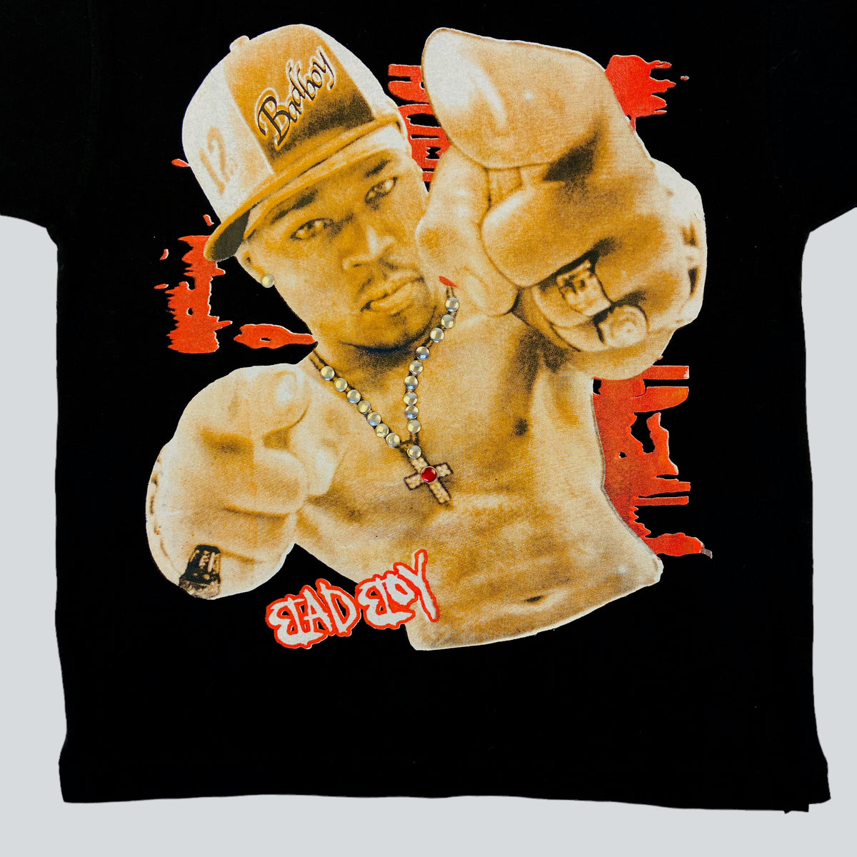 50 CENT BADBOY WITH METAL CHAIN TEE 1990s