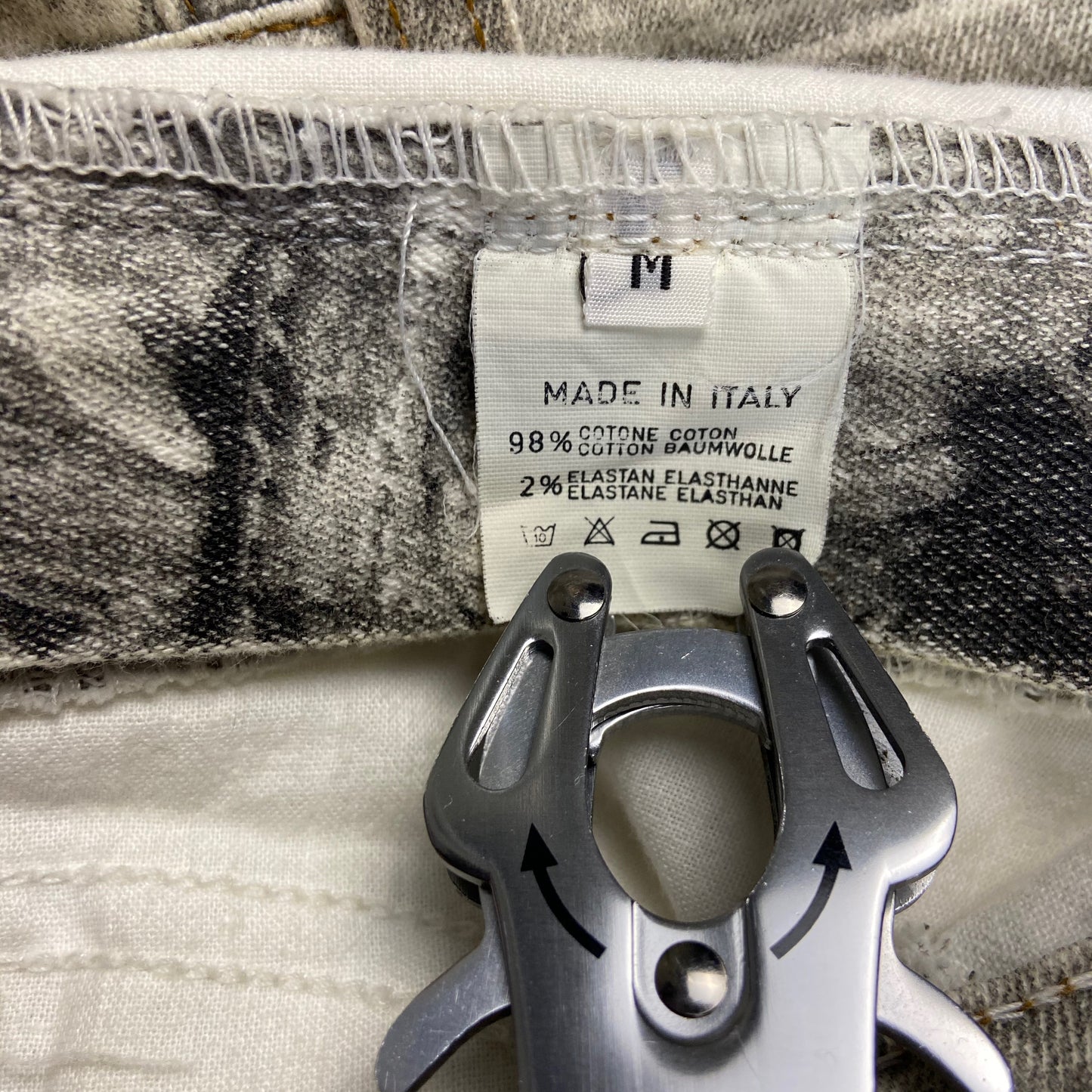 ROBERTO CAVALLI ARCHIVE FW94 ANGELS RENAISSANCE ART SANDBLASTED DENIM SUIT