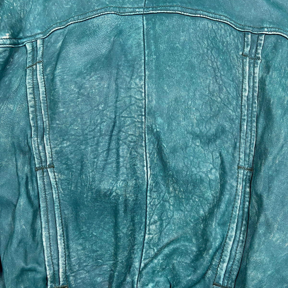 1970s FADED LEATHER BEAUTIFUL GREEN-MINT VEST
