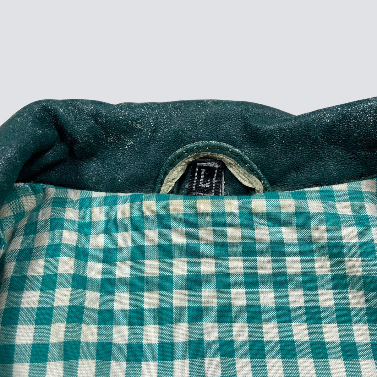 1970s FADED LEATHER BEAUTIFUL GREEN-MINT VEST