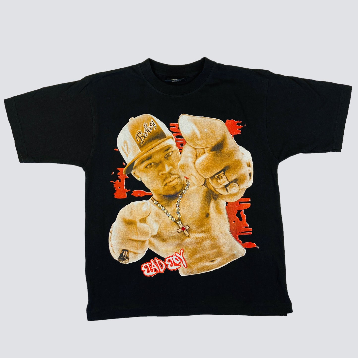 50 CENT BADBOY WITH METAL CHAIN TEE 1990s
