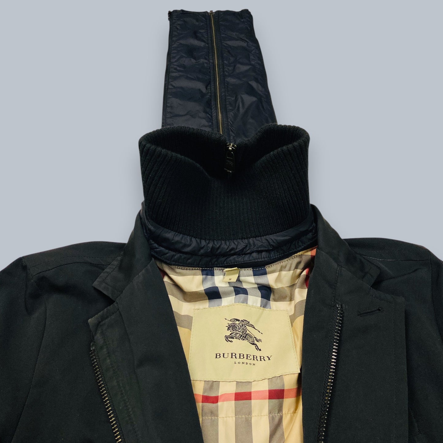VINTAGE BURBERRY LONDON NOVA CHECK DETACHABLE WARMER CAR COAT 2009