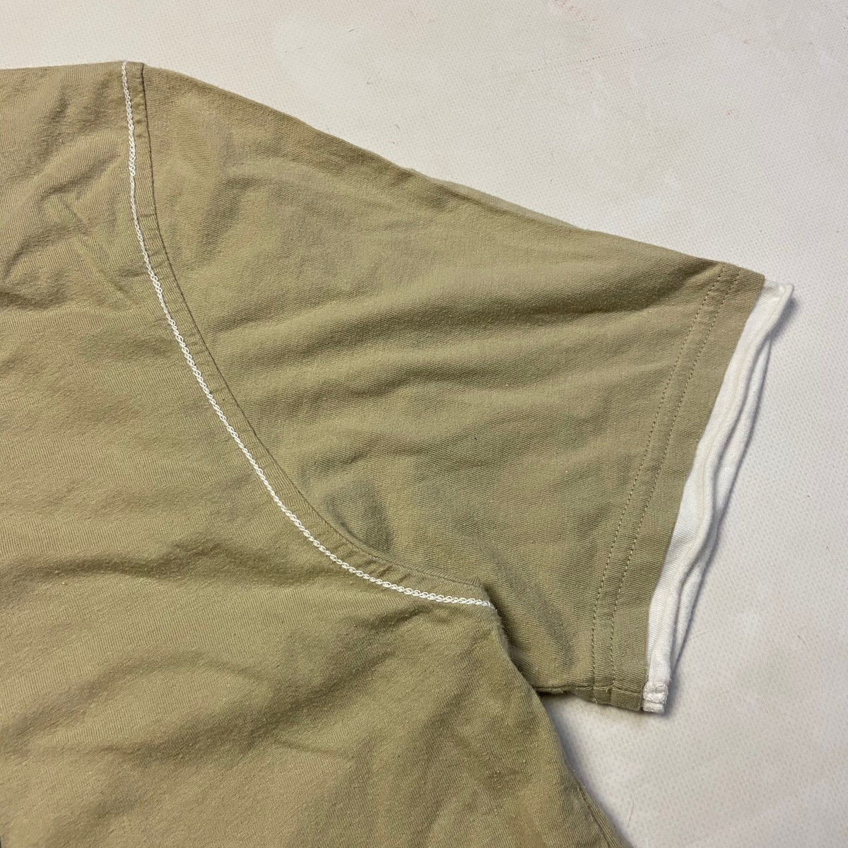 1990s YSL CREAM BIG LOGO TEE