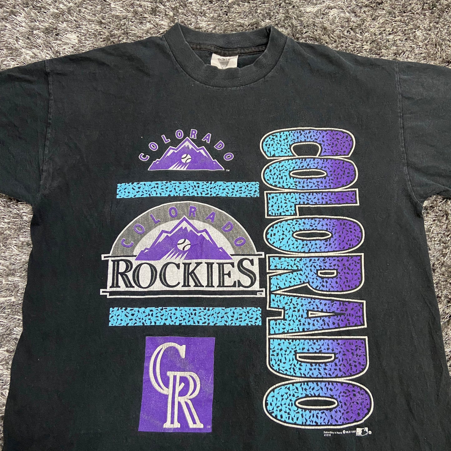 1991 COLORADO ROCKIES SINGLE STITCHED FADED TEE