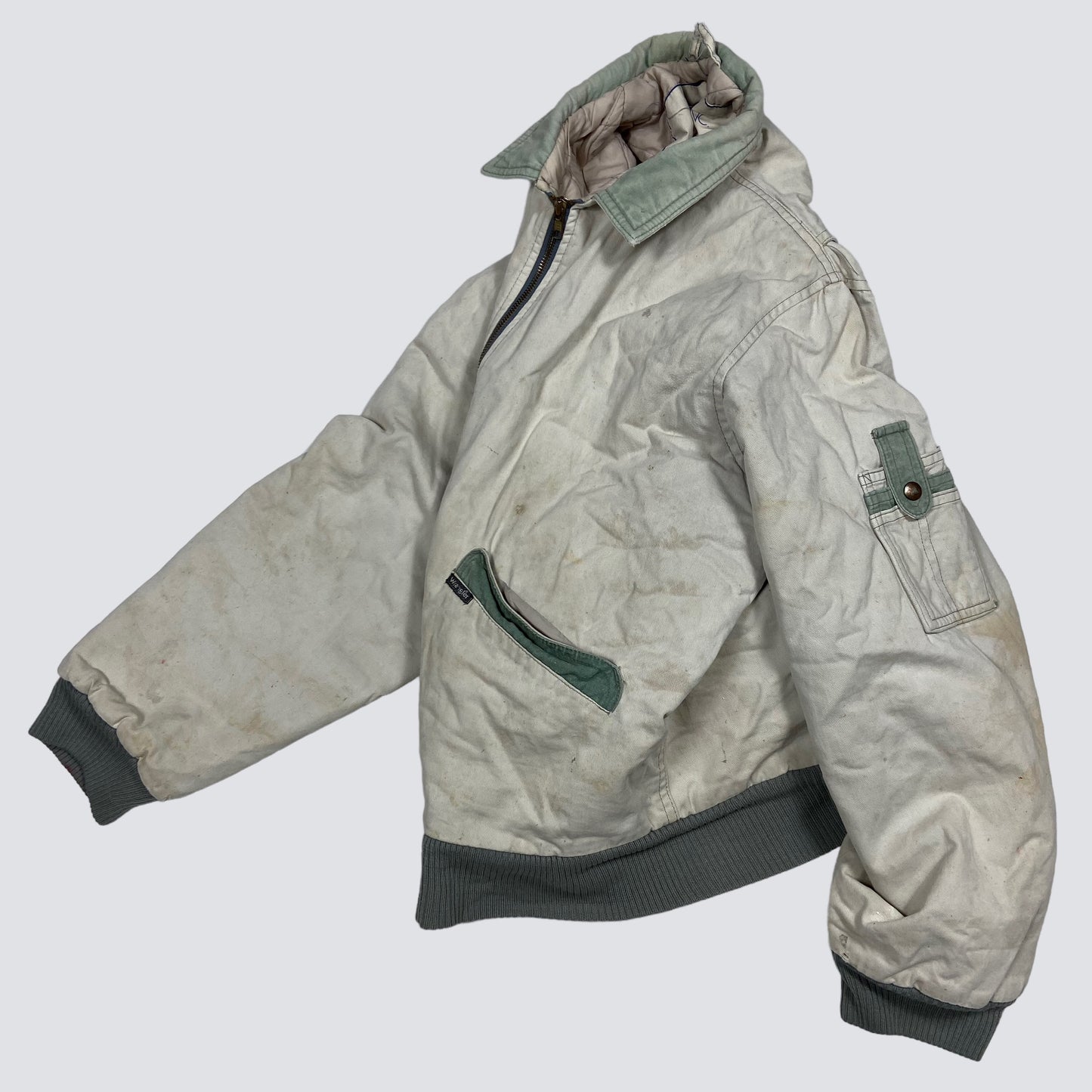 WRANGLER ALASKA BLUE BELL INC. DRILLING ARCTIC HEAVY WORK FADED JACKET 1970s