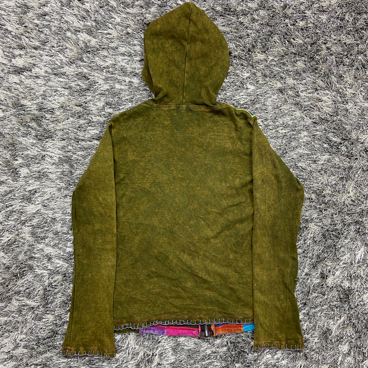 HIPPIE HANDMADE PATCHWORK HOODIE 1990s