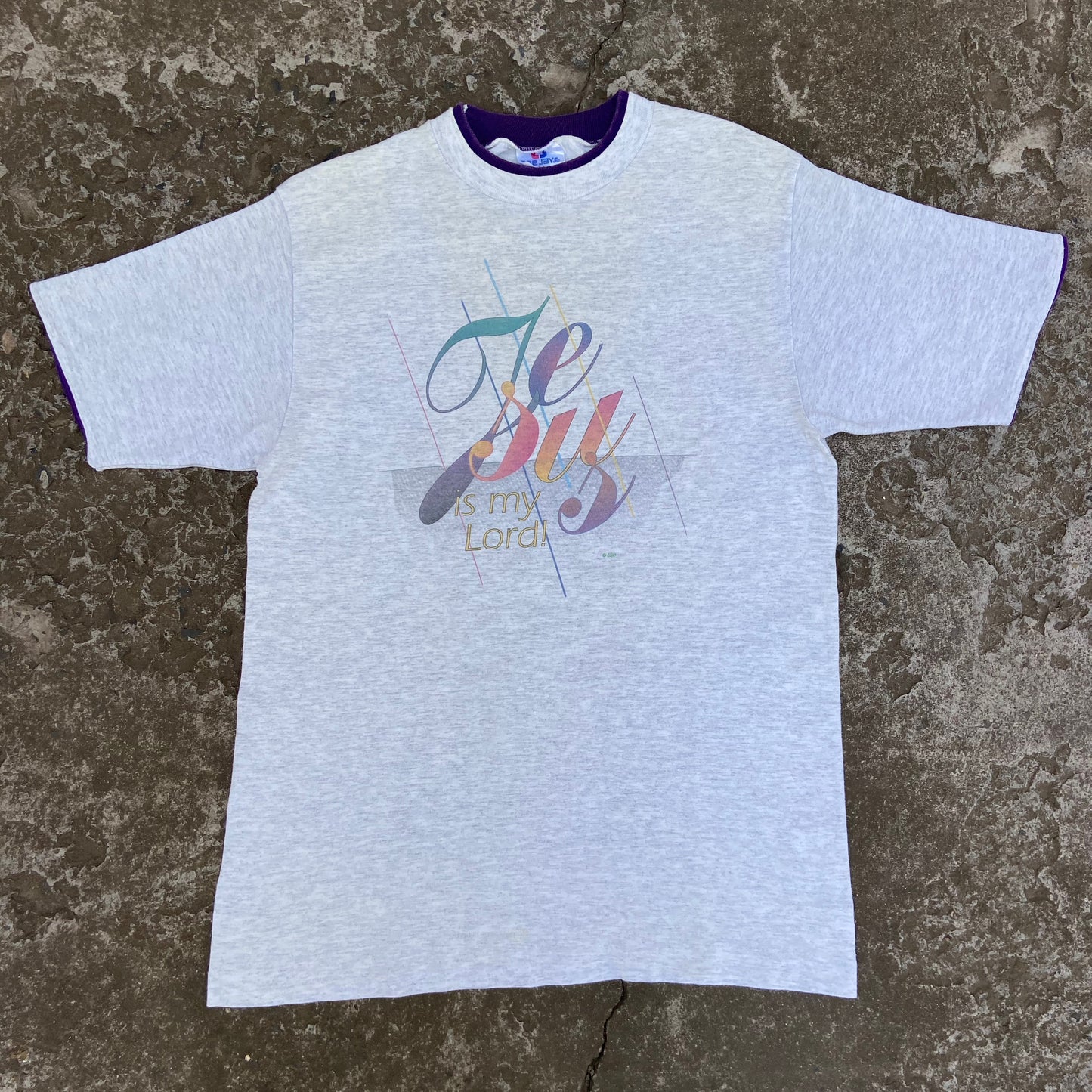 JESUS IS MY LORD 1980s DOUBLE NECK HEAVY TEE