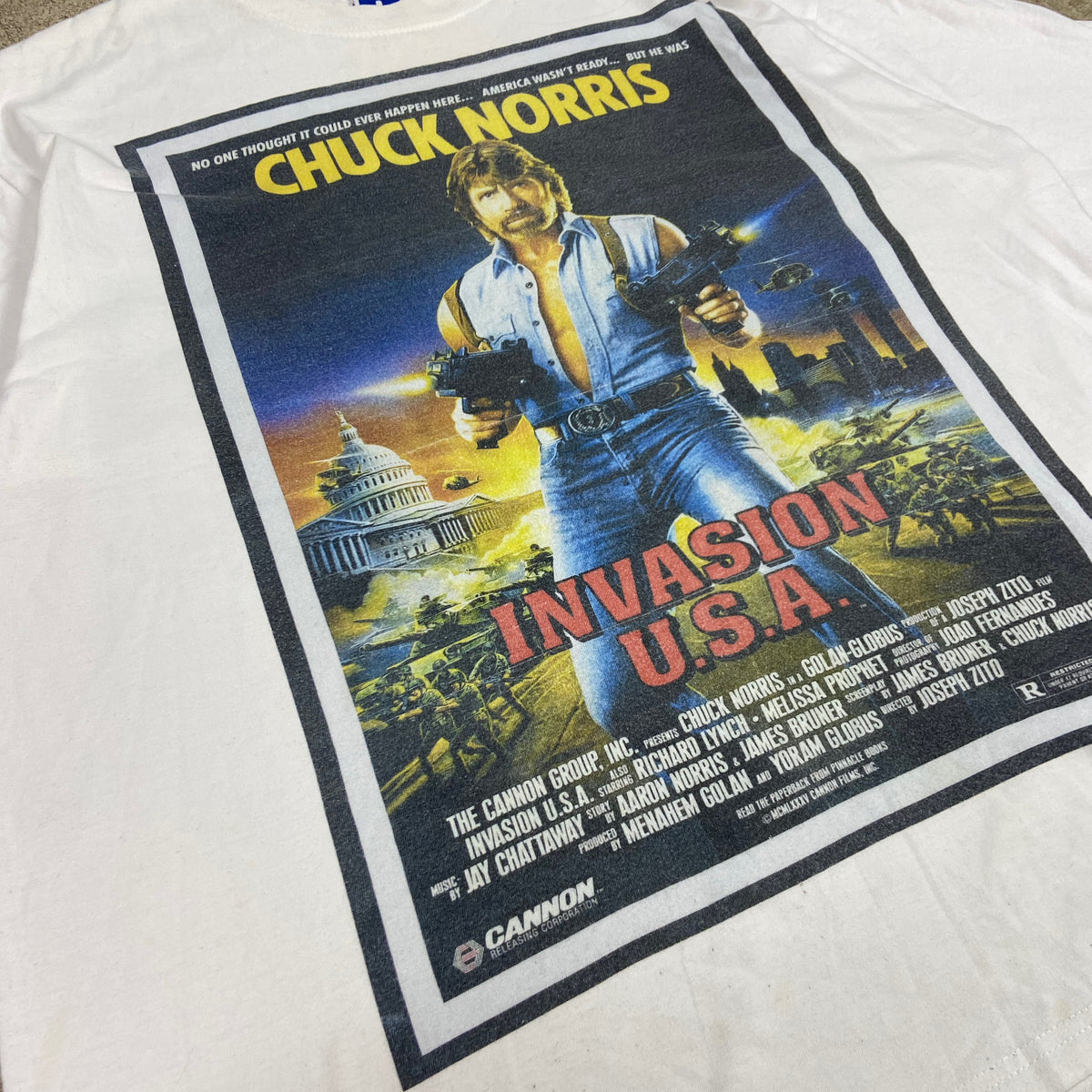 1990s CHUCK NORRIS INVASION USA RUSSELL ATHLETIC TEE