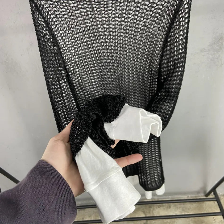 OVERSIZED KNITTED MESH + TURTLE NECK