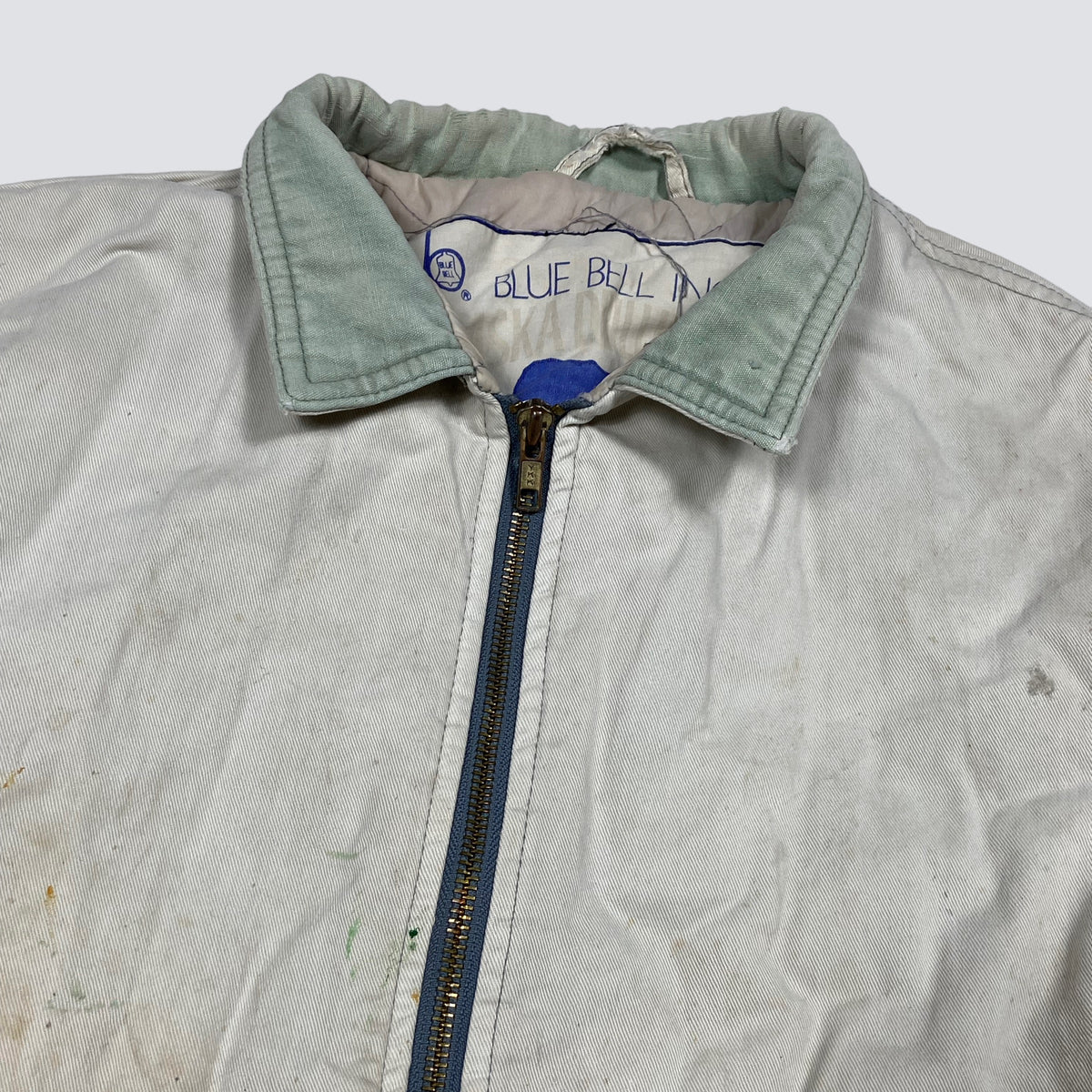 WRANGLER ALASKA BLUE BELL INC. DRILLING ARCTIC HEAVY WORK FADED JACKET 1970s