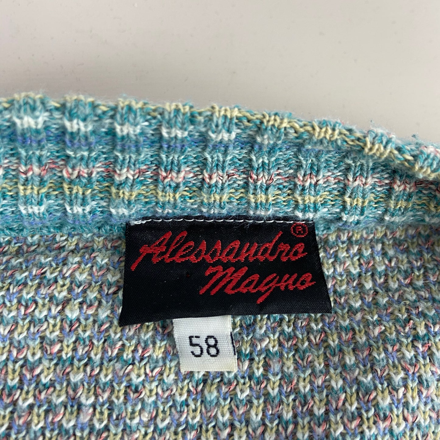 1980s ALESSANDRO MAGNO CUTE PASTEL KNITTED CARDIGAN